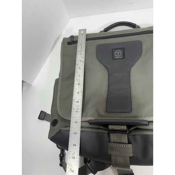 TUMI T-Tech Bag Olive Convertible Ballistic Messenger Bag Padded Backpack - Picture 9 of 12